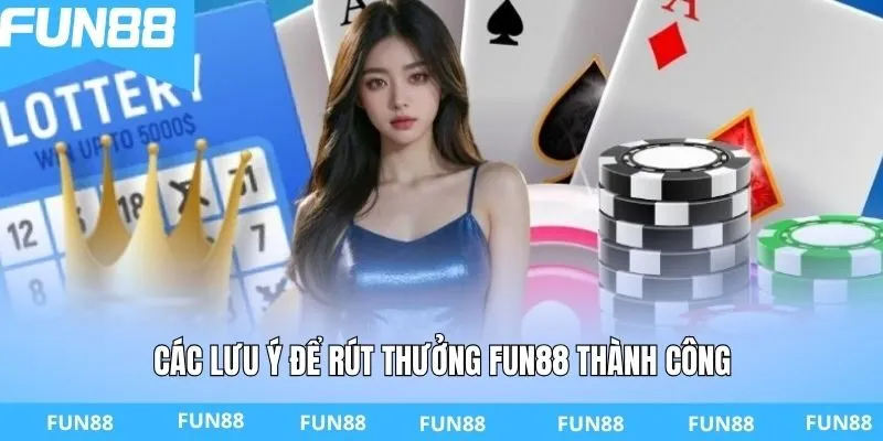 Các lưu ý để rút thưởng FUN88 thành công